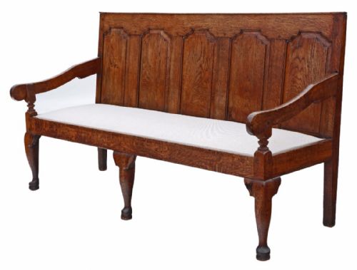fig 2. Georgian Gothic oak settle bench
