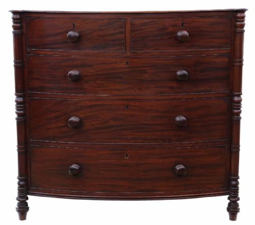 Georgian Mahogany Bow Front Chest of Drawers