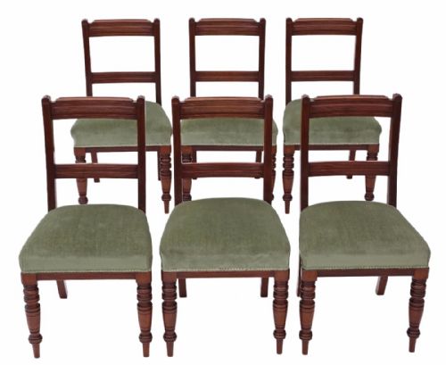 Set of 6 Victorian Walnut Dining Chairs