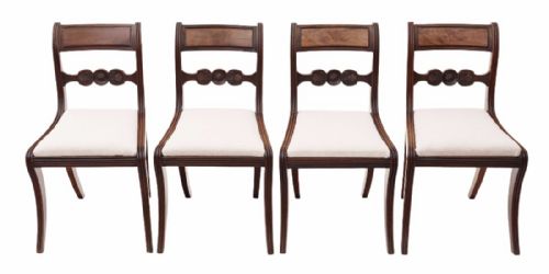 Set of 4 Regency Mahogany Dining Chairs