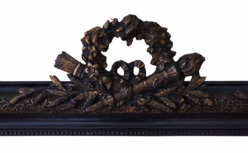 fig 1. Victorian ebonized gilt wall mirror overmantle