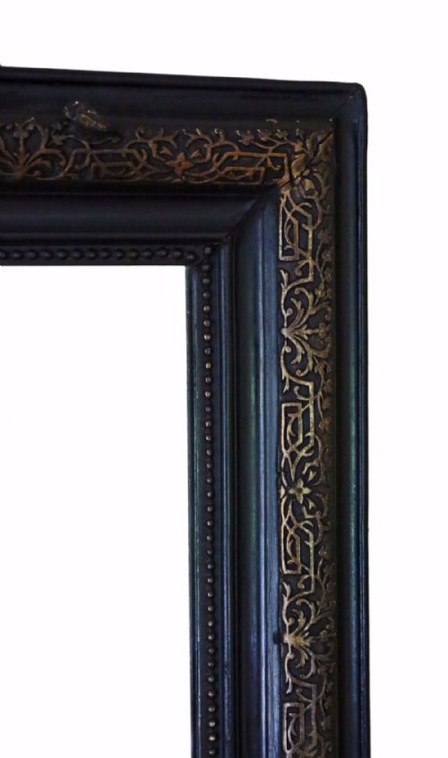 fig 2. Victorian ebonized gilt wall mirror overmantle