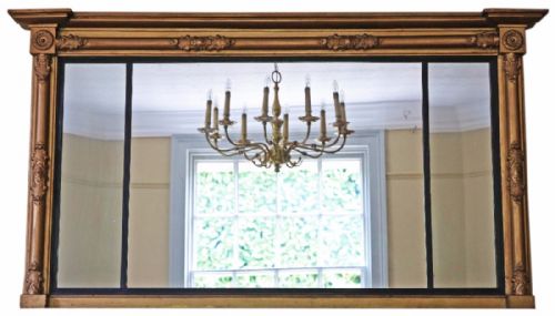 Victorian 3 Panel Wall Mirror Overmantle