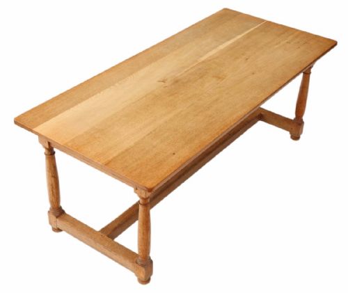 fig 1. Light oak refectory dining table kitchen