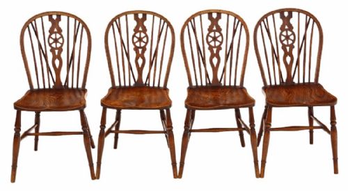 Set of 4 Windsor Ash and Elm Dining Chairs