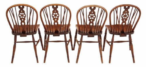 fig 1. Set of 4 Windsor ash and elm dining chairs