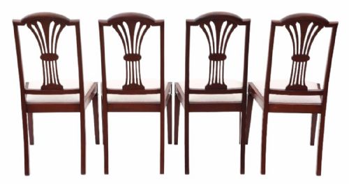 fig 1. Set of 4 Edwardian mahogany high back dining chairs
