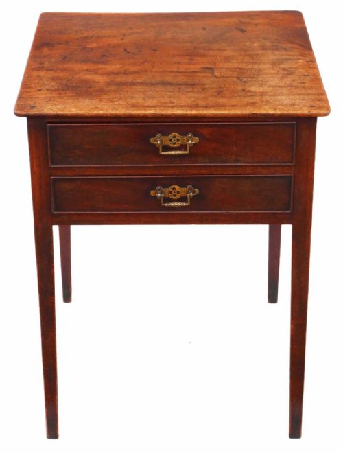 Georgian Two Drawer Lamp Bedside Table