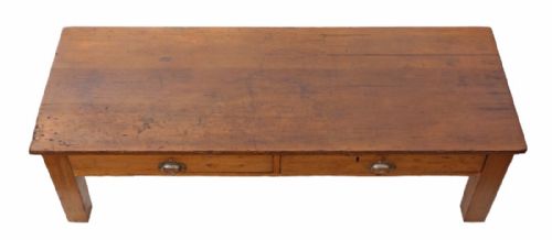 fig 1. Victorian rustic scrub top pine coffee table with drawers