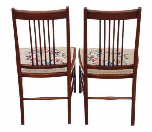 fig 1. Pair of Edwardian needlepoint mahogany chairs