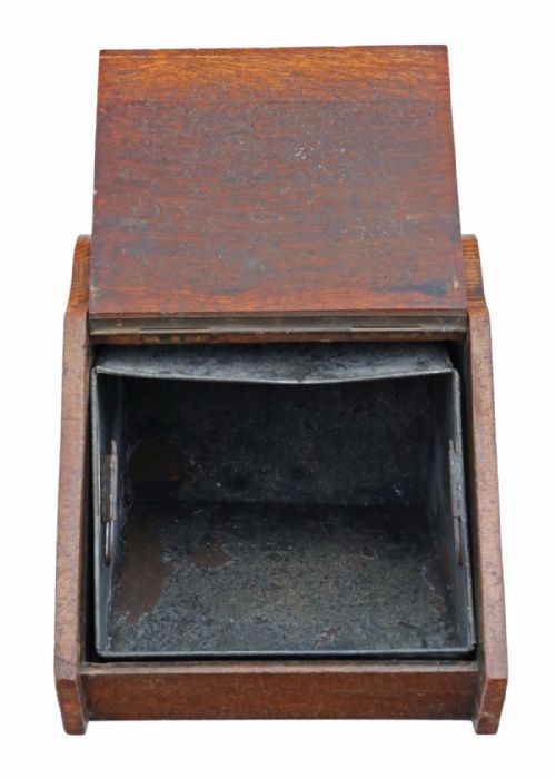 fig 1. Oak and brass coal scuttle box perdonium