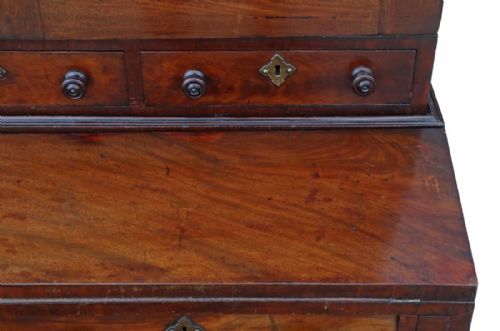 GEORGIAN MAHOGANY HOUSEKEEPER'S CUPBOARD SECRETAIRE - ADDITIONAL PHOTO 4