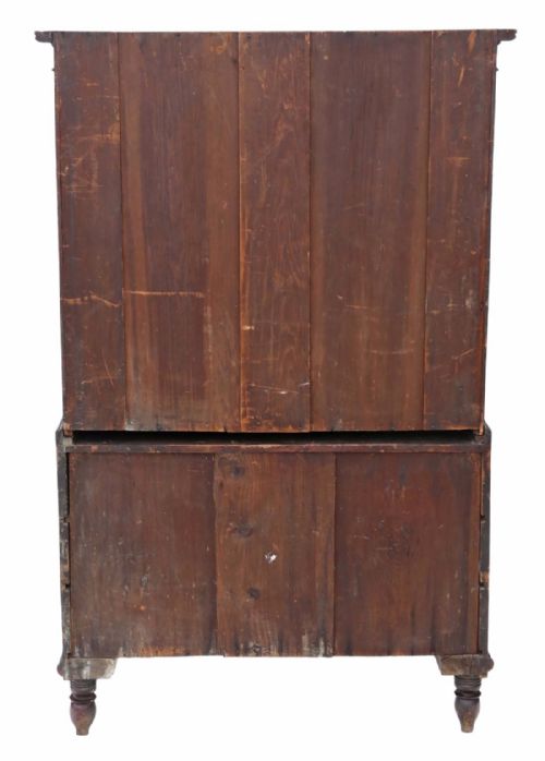 GEORGIAN MAHOGANY HOUSEKEEPER'S CUPBOARD SECRETAIRE - ADDITIONAL PHOTO 8