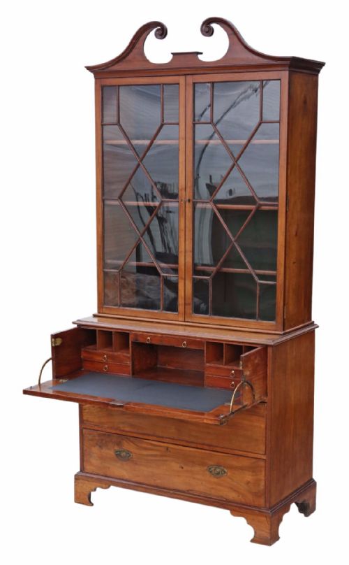 fig 1. Georgian mahogany secretaire bookcase
