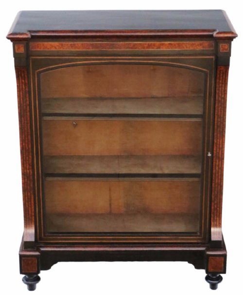 Amboyna and Ebonised Pier Display Cabinet