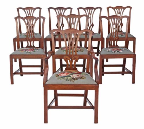fig 1. Mahogany set of 8 dining chairs