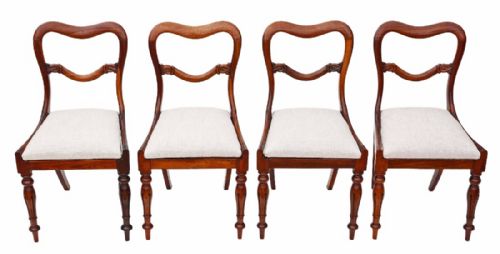 Set of 4 William IV Rosewood Balloon Back Dining Chairs