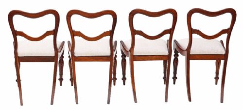 fig 1. Set of 4 William IV rosewood balloon back dining chairs
