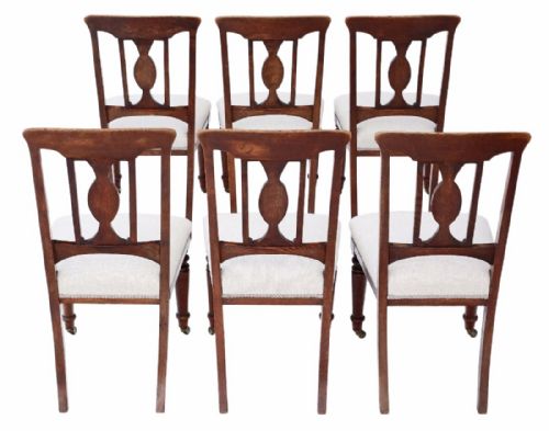 fig 1. Set of 6 oak Art Nouveau dining chairs