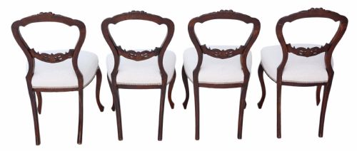 fig 1. Set of 4 walnut Victorian balloon back dining chairs