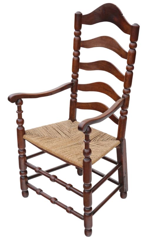 fig 1. Georgian fruitwood high back elbow desk chair