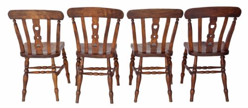 fig 1. Set of 4 beech & elm kitchen dining chairs