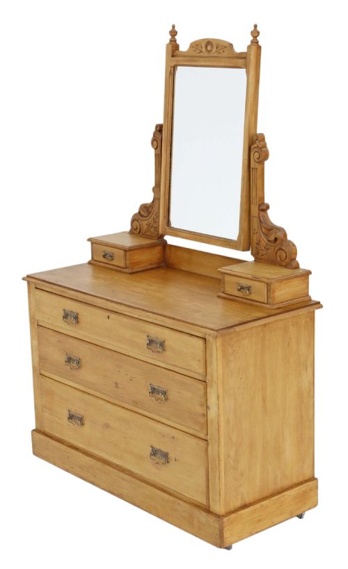 Late Victorian Stripped Pine Dressing Table