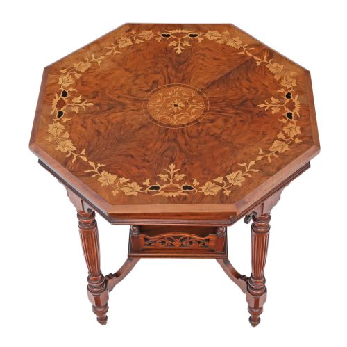 fig 1. Victorian inlaid walnut centre table
