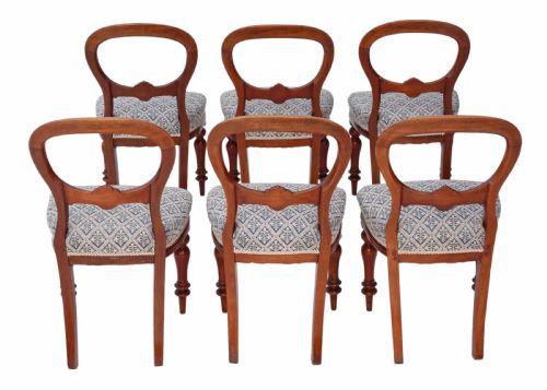 fig 1. Set of 6 Victorian mahogany balloon back dining chairs