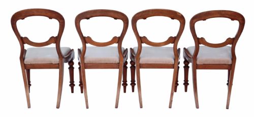 fig 1. Set of 4 Victorian mahogany balloon back dining chairs