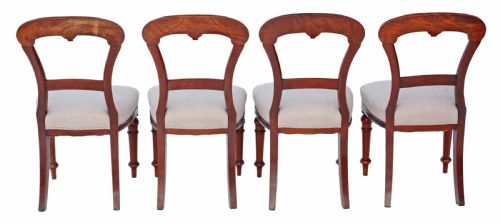 fig 1. Set of 4 Victorian mahogany balloon back dining chairs