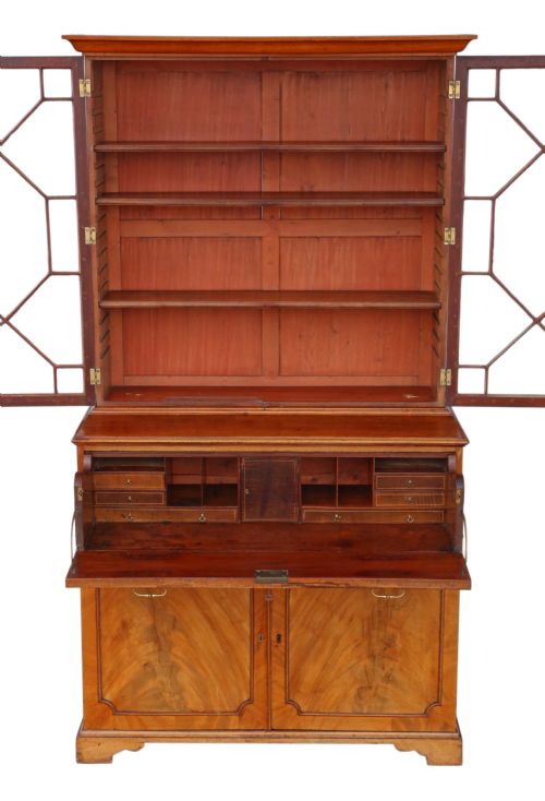 fig 1. Georgian C1800 mahogany secretaire bookcase