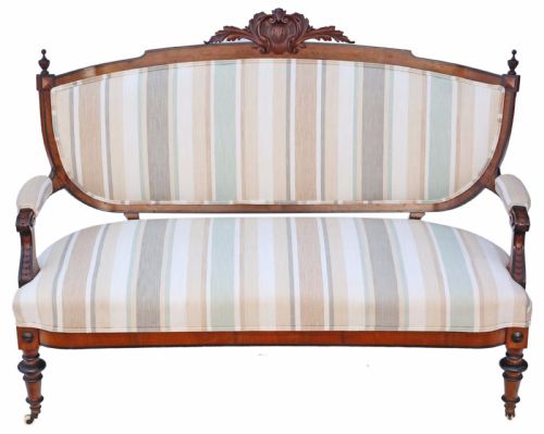 Victorian Burr Walnut Aesthetic Sofa