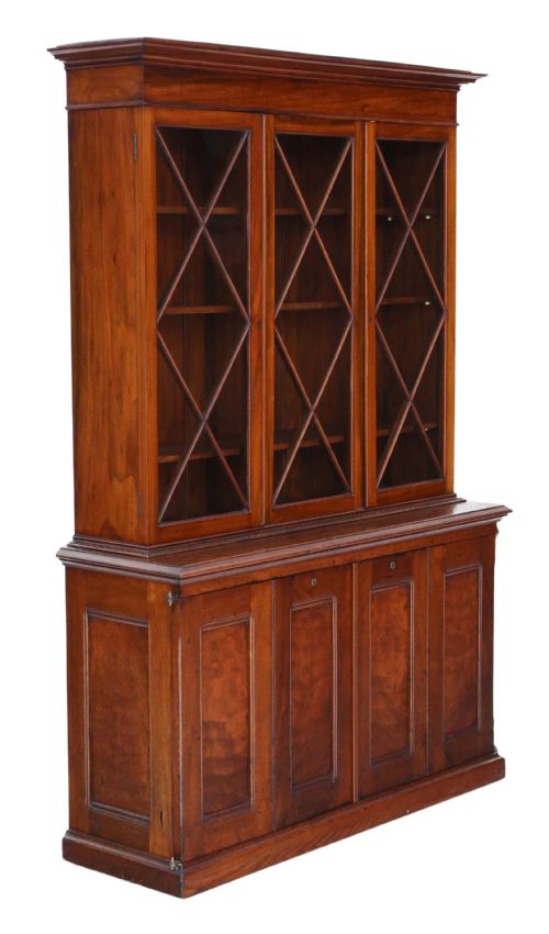 fig 1. Victorian mahogany & walnut part glazed bookcase