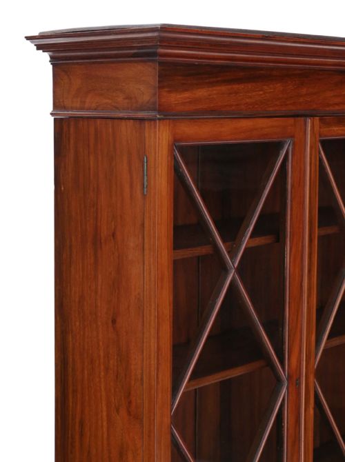 fig 2. Victorian mahogany & walnut part glazed bookcase