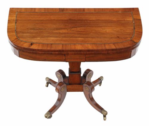 fig 1. Regency rosewood brass folding card table