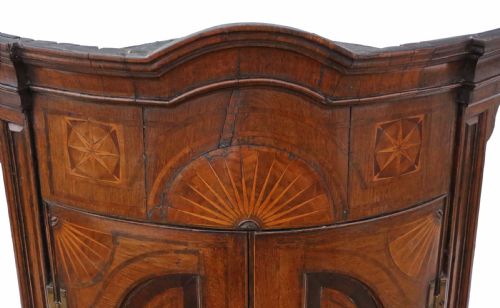fig 1. Georgian inlaid crossbanded oak corner cupboard