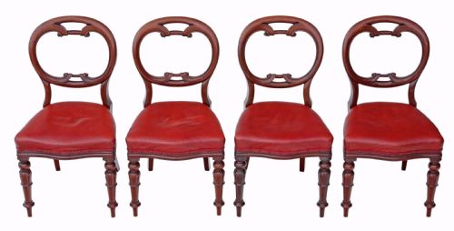 Set of 4 William IV Mahogany Balloon Back Dining Chairs