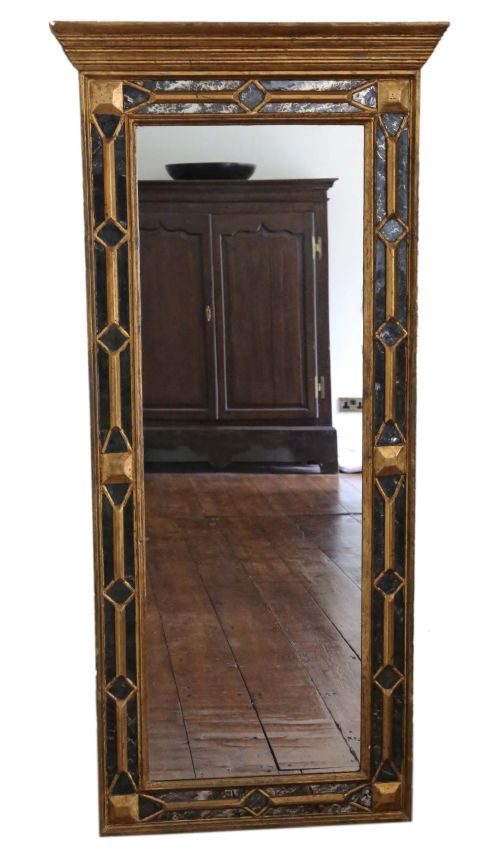 Victorian Full Length Gilt Hall Wall Mirror