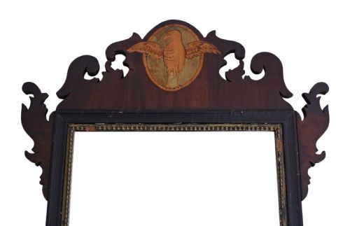 fig 1. Matched pair of Georgian inlaid fret cut mahogany wall mirrors