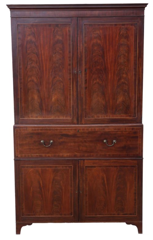 Regency Mahogany Secretaire Linen Press