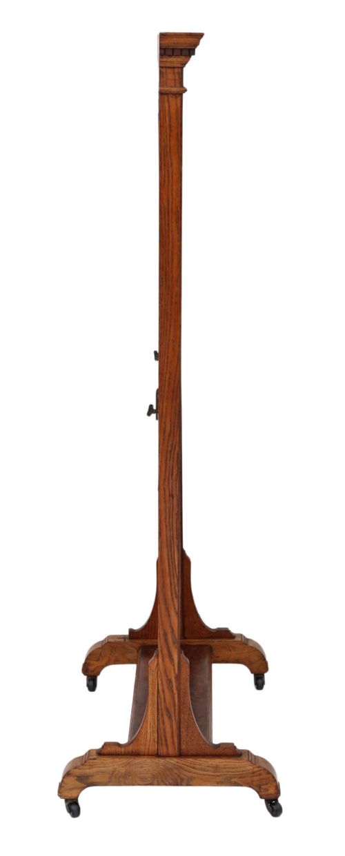 fig 1. Victorian walnut and oak cheval mirror