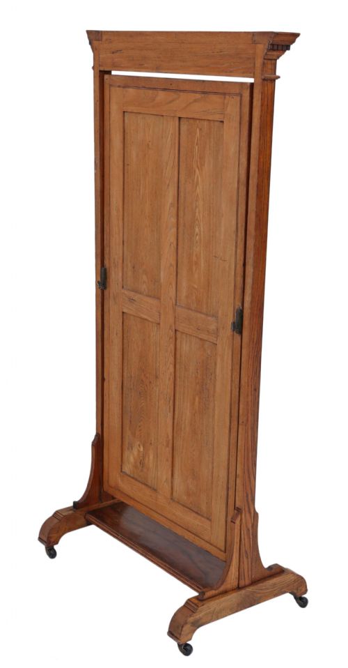 fig 2. Victorian walnut and oak cheval mirror