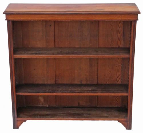 Victorian Adjustable Walnut Open Bookcase