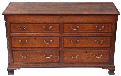 Georgian Lancashire Oak Coffer Chest of Drawers