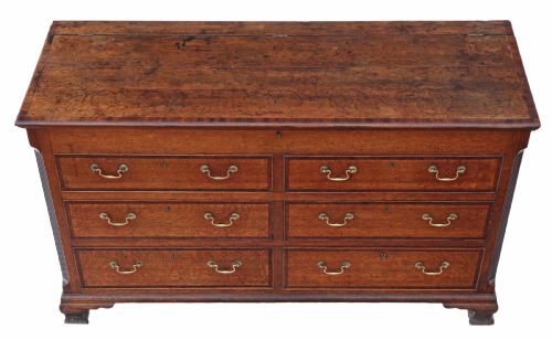 fig 1. Georgian Lancashire oak coffer chest of drawers