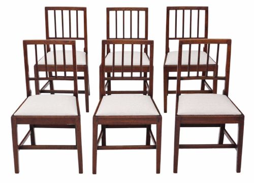 Set of 6 Victorian Oak Dining Chairs