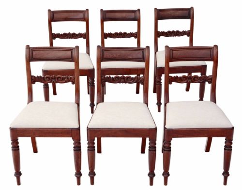 Set of 6 Regency Mahogany Dining Chairs