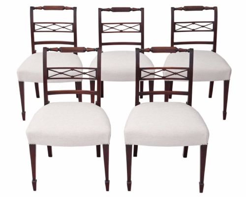 Set of 5 Regency Mahogany Dining Chairs