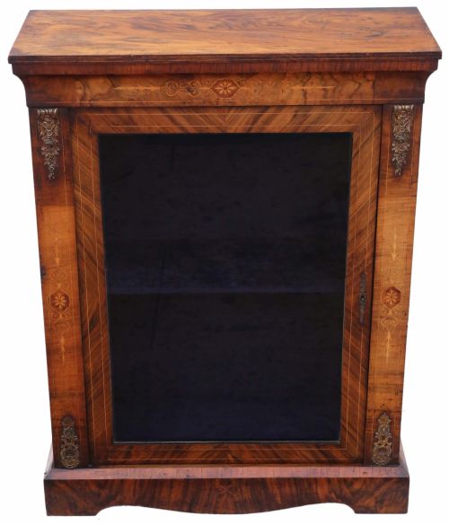Inlaid Burr Walnut Pier Display Cabinet